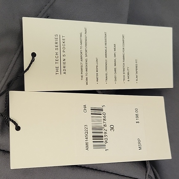7 For all Mankind Adrien 5 pocket tech series pants men's sz 30 grey NWT - Picture 4 of 5